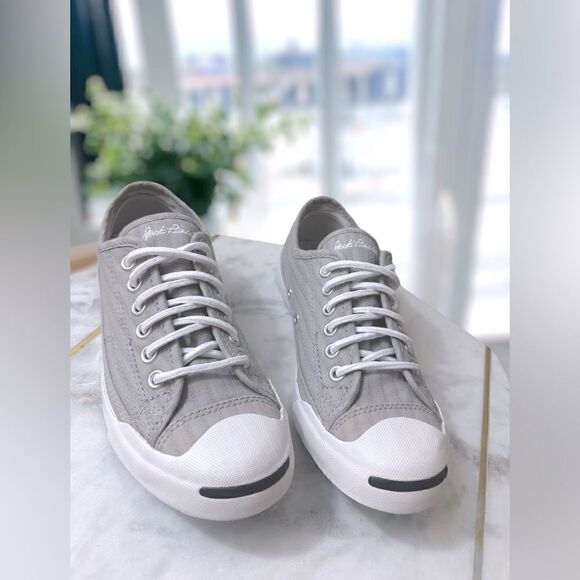 🔥🔥 Converse Jack Purcell Ox Low Textured Canvas Striped Sneakers Size 5.5 - Picture 2 of 16